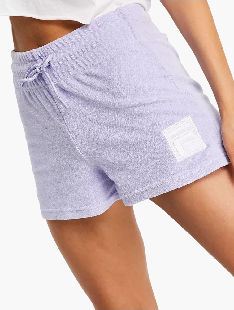 MyRunway Shop Fila Purple Logo Patch Drawstring Shorts for Women